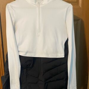 SHEIN White Long Sleeve Zip Crop Top